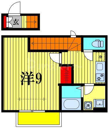 セナリオフォルム江戸川台(1K/2階)の間取り写真