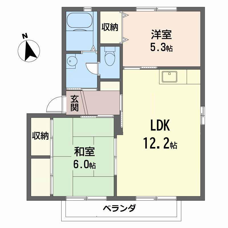 シャーメゾン蒲田A(2LDK/2階)の間取り写真