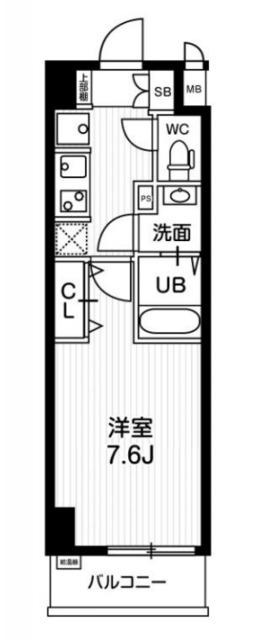 N-STAGE亀戸II(1K/6階)の間取り写真