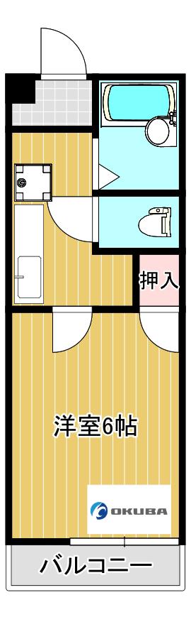 コーポ太陽(1K/1階)の間取り写真