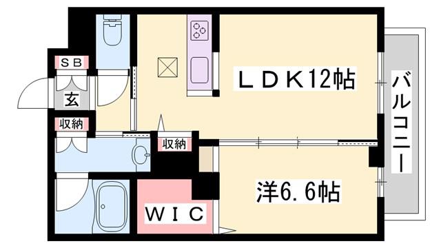 CASA NOBLE(1LDK/1階)の間取り写真