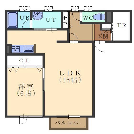 ルーチェ・I(1LDK/2階)の間取り写真