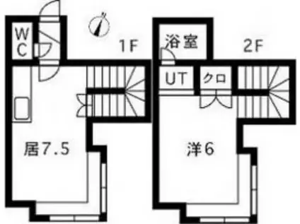 ラポール北28(1LDK/1階)の間取り写真