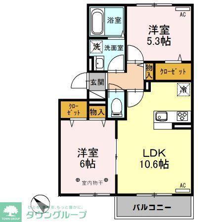 GEMINI(2LDK/3階)の間取り写真