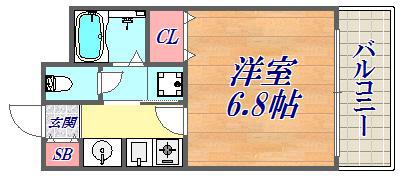 プレサンス神戸みなと元町(1K/6階)の間取り写真
