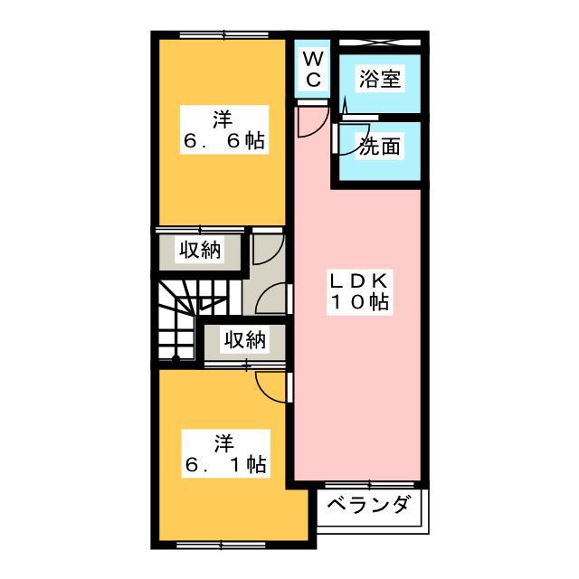 Kフォルティア(2LDK/2階)の間取り写真