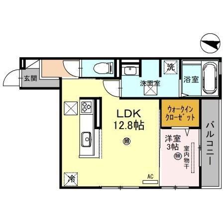 アルビネス田中町(1LDK/1階)の間取り写真