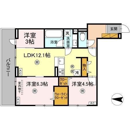 B-KUBUS(3LDK/2階)の間取り写真