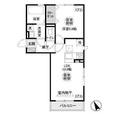 代官山シティヒルズ A(1LDK/1階)の間取り写真