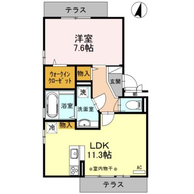 シュピナート(1LDK/2階)の間取り写真
