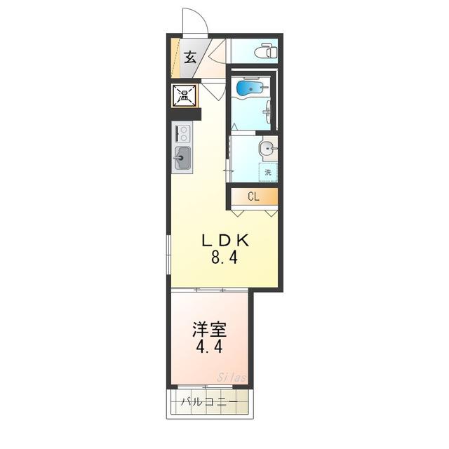 KTEC 1(1LDK/2階)の間取り写真