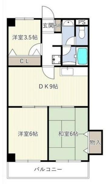 トーカド宮崎台(3DK/3階)の間取り写真