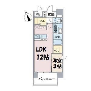 CASA VIA(1LDK/4階)の間取り写真