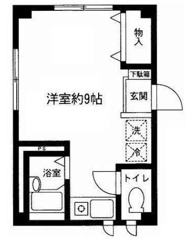 YS三田(ワンルーム/2階)の間取り写真