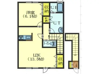 CS HIGASHIYAMA(1LDK/2階)の間取り写真