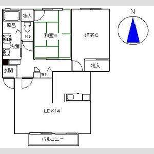 メゾン昴(2LDK/2階)の間取り写真