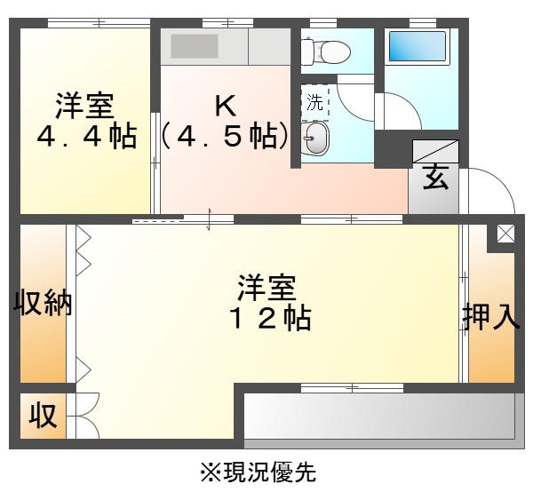 HKヴァンベール(2K/1階)の間取り写真