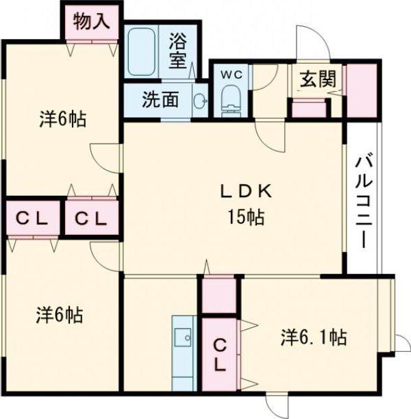LUPINUSI号棟(3LDK/1階)の間取り写真