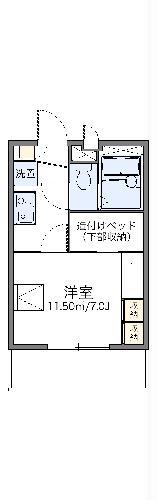 レオパレスゆう(1K/2階)の間取り写真