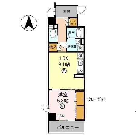 ル・ソレイユ(1LDK/4階)の間取り写真