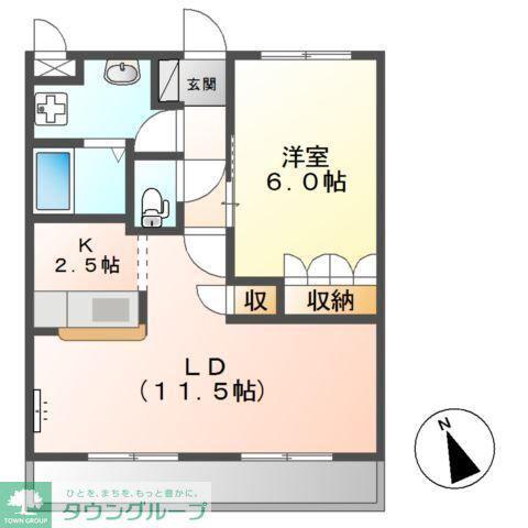 マーガレットガーデンⅢ(1LDK/3階)の間取り写真