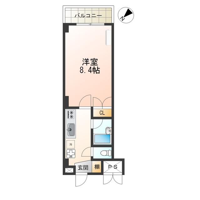 白鷺TKハイツ2号館(1K/5階)の間取り写真