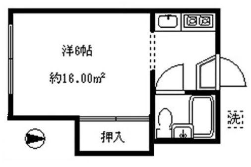 ベルフルール目白台(1K/2階)の間取り写真