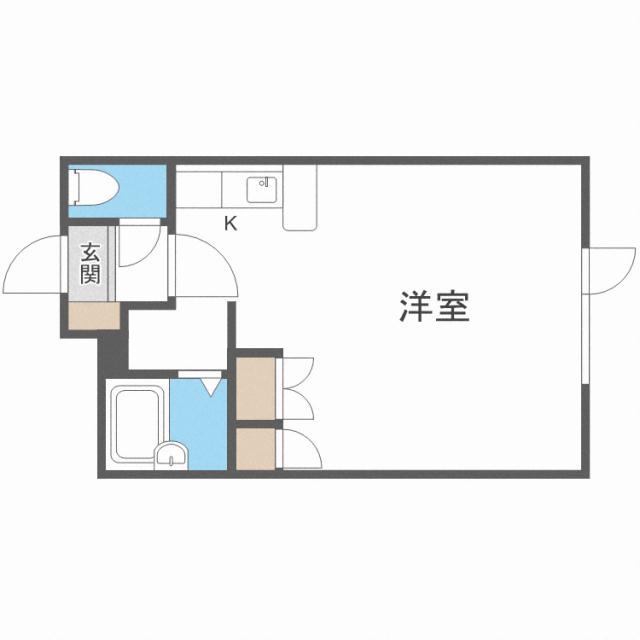 ルーベンクラッセ(1K/1階)の間取り写真