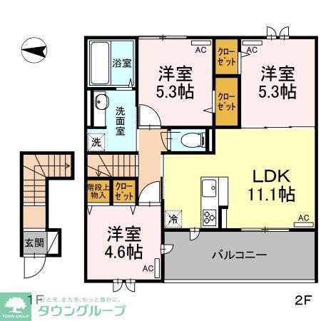 シティパル櫻(3LDK/2階)の間取り写真
