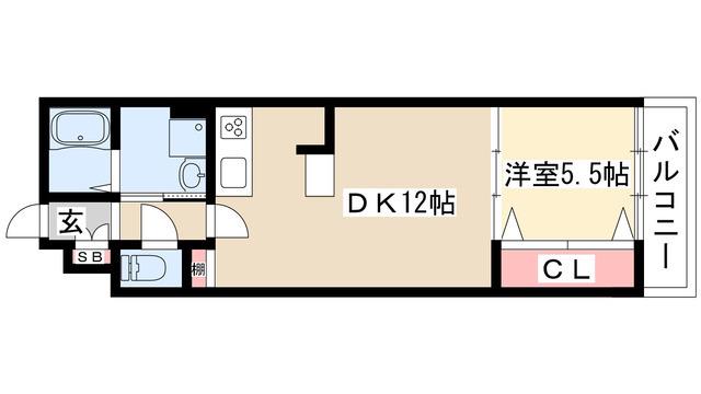 ハイリスベーネ池下(1LDK/3階)の間取り写真