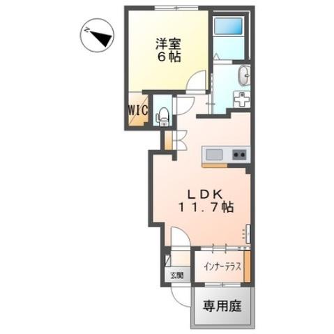SOLEIL.KAY(1LDK/1階)の間取り写真
