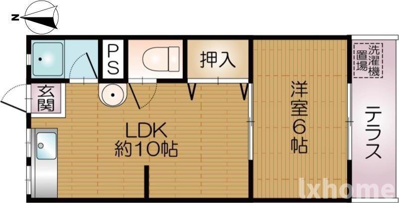 アオイハイツ(1LDK/1階)の間取り写真