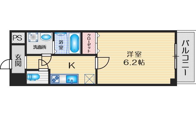 アイスビル(1K/3階)の間取り写真