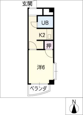 スパイラルホーム(1K/1階)の間取り写真