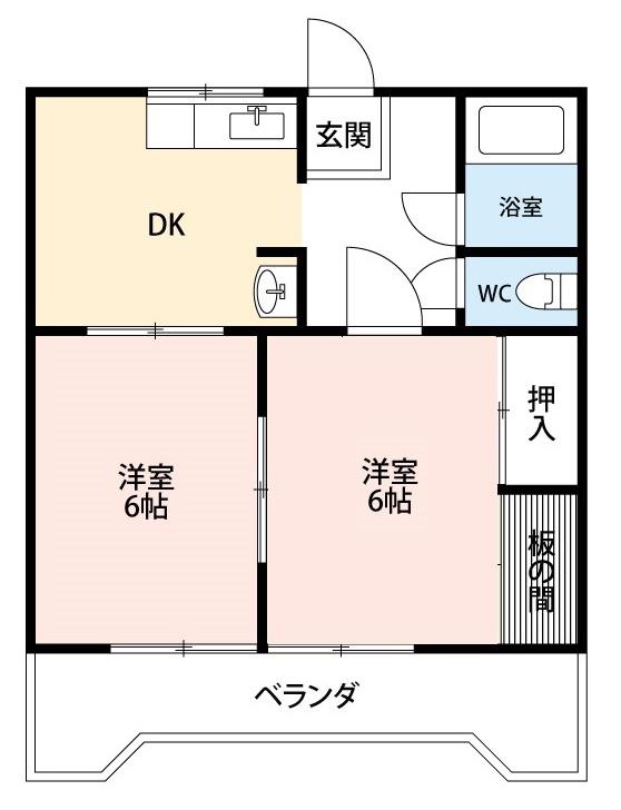 コーポ三浦(2DK/3階)の間取り写真