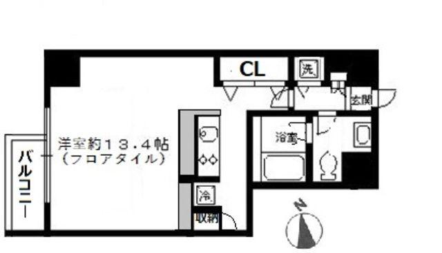 AZALEE K・2(ワンルーム/5階)の間取り写真
