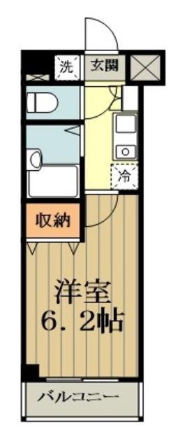 ロイヤル武蔵野(1K/5階)の間取り写真