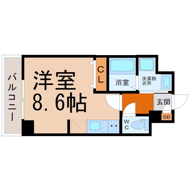 パルティール金山(ワンルーム/5階)の間取り写真