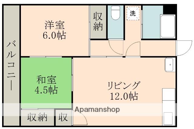 森園ハイツ(2LDK/3階)の間取り写真