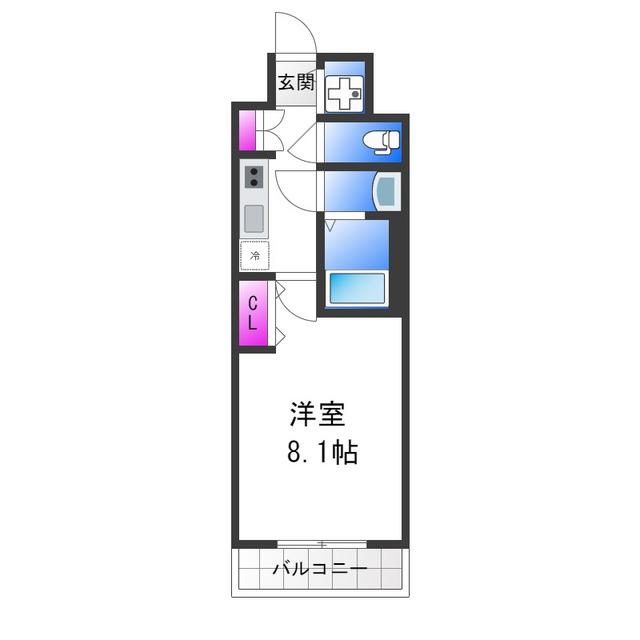 グランカーサ高井田(1K/7階)の間取り写真