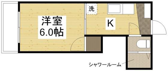 草津東ハイツ(1K/4階)の間取り写真