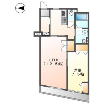 パラシオン覚王山(1LDK/4階)の間取り写真