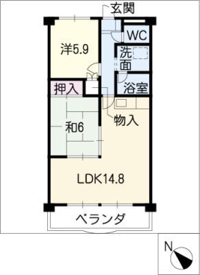 メゾン・ド・フェリークII(2LDK/1階)の間取り写真