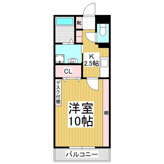 プリベールヤマギシ III(1K/3階)の間取り写真