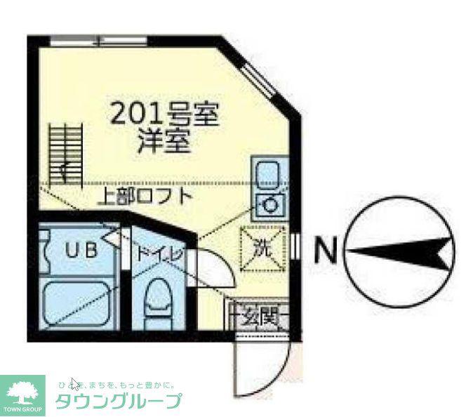 ユナイト戸塚ヴェルサイユの杜(ワンルーム/2階)の間取り写真