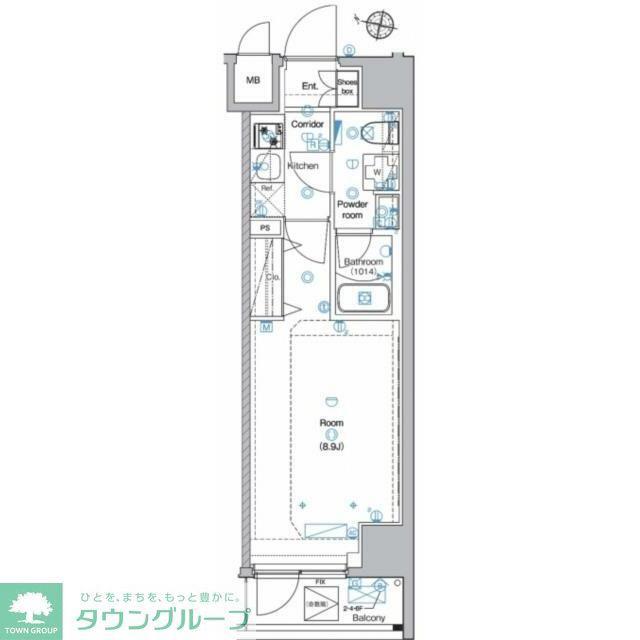 アンベリール亀戸パーク(1K/7階)の間取り写真