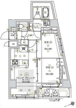 REALIZE町屋(2LDK/6階)の間取り写真