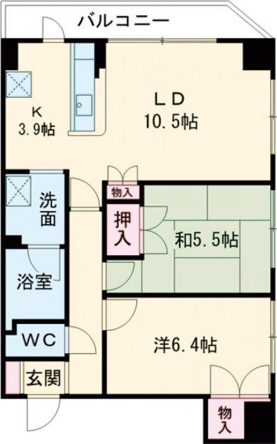東加古川ミオ(2LDK/4階)の間取り写真