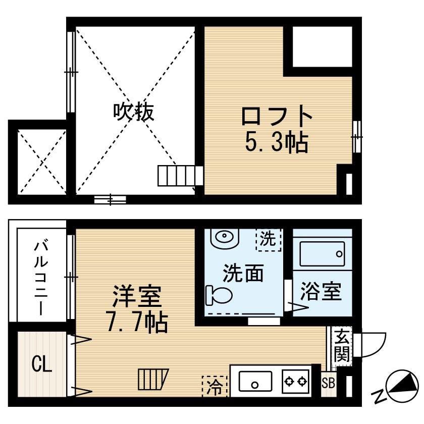 AMOLIR(1K/1階)の間取り写真