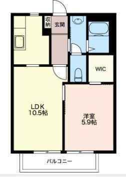 アンビション宍倉II(1LDK/2階)の間取り写真